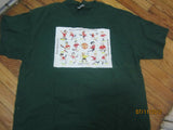 Manchester United Cartoon roster August 2003 Green T Shirt XL Philadelphia